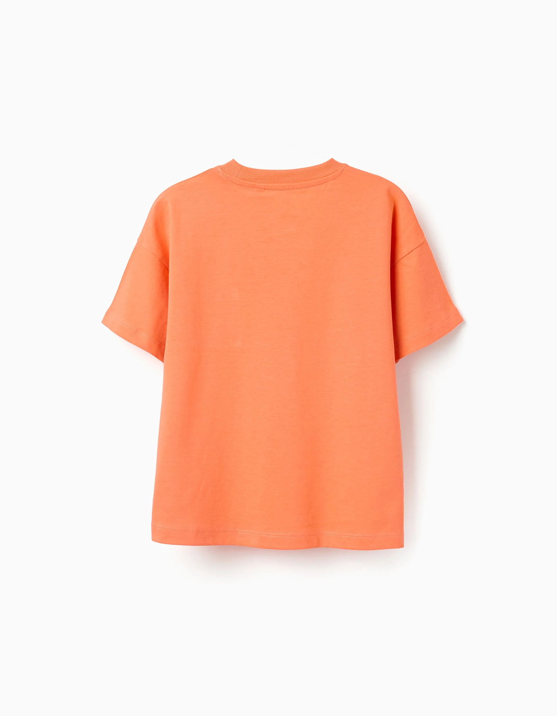 Cotton T-shirt with Be Surreal print for boys, orange