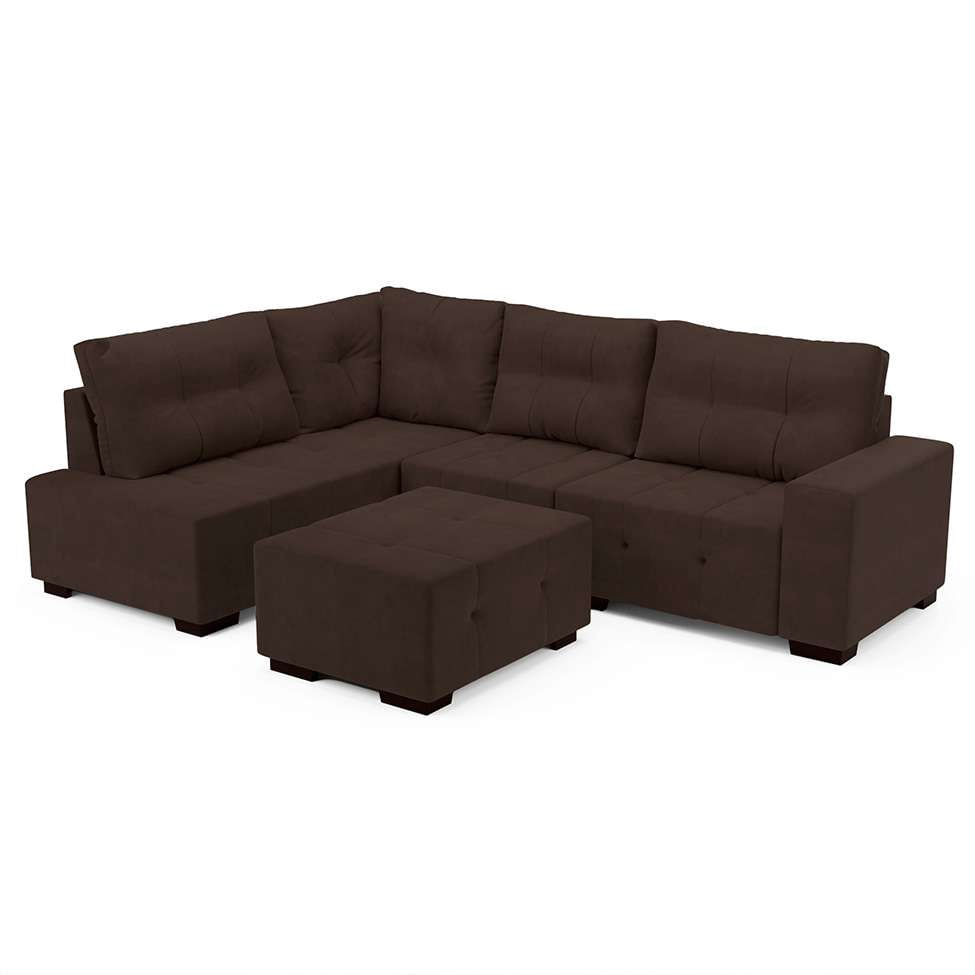 Sofá de Canto 8 Lugares Ipanema Suede Café em Promoção | Ofertas na Americanas