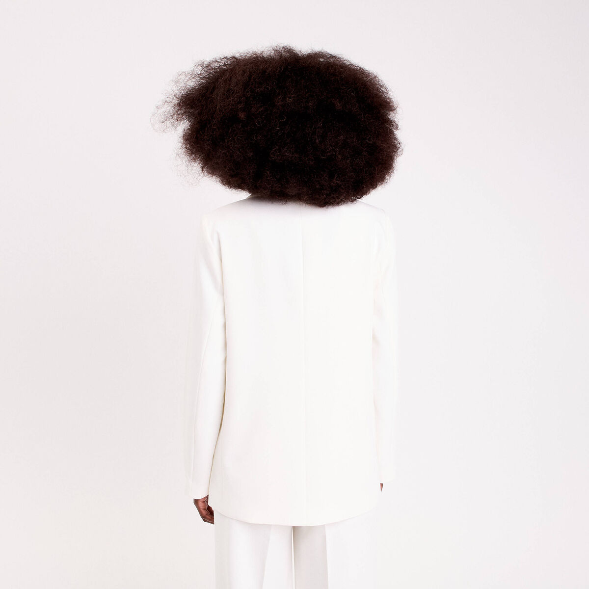 Blazer col classique manches longues ecru femme