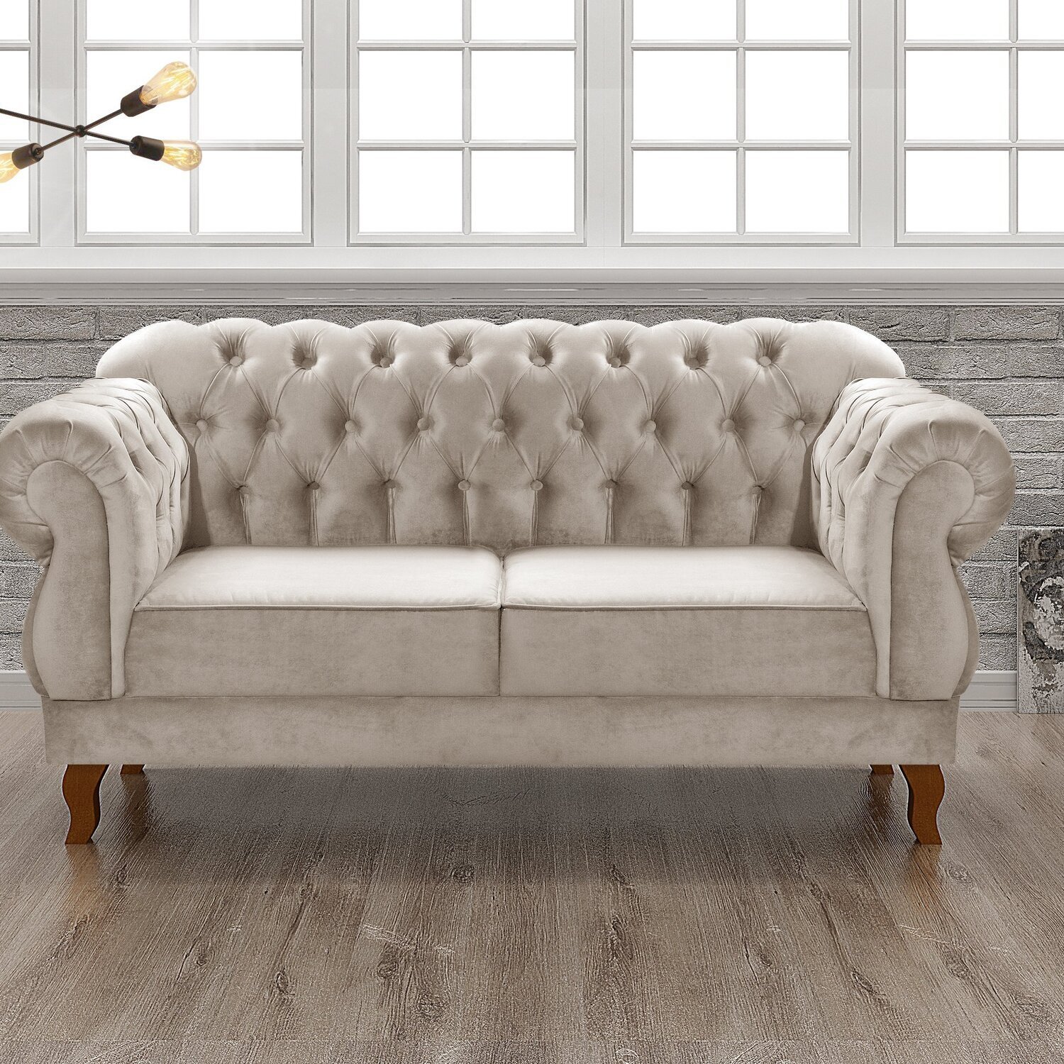 Sofá 2 Lugares Duquesa Chesterfield Decoração Recepção