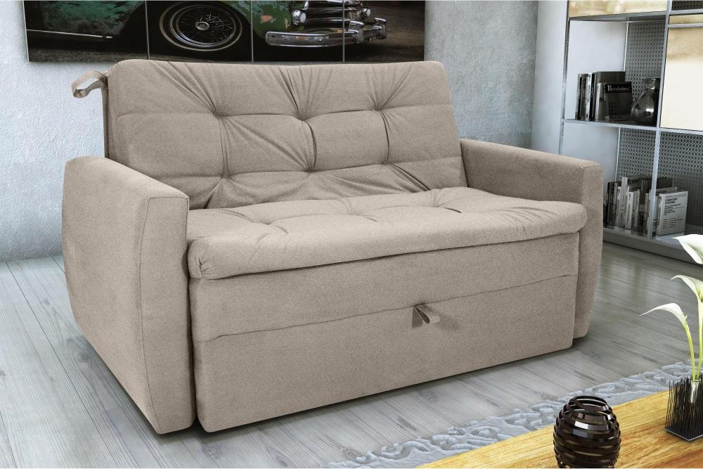 Sofá Cama Meg 2 Lugares Veludo Matrix