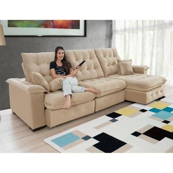 Sofá Coliseu 2.90m Retrátil e Reclinável Super Pillow