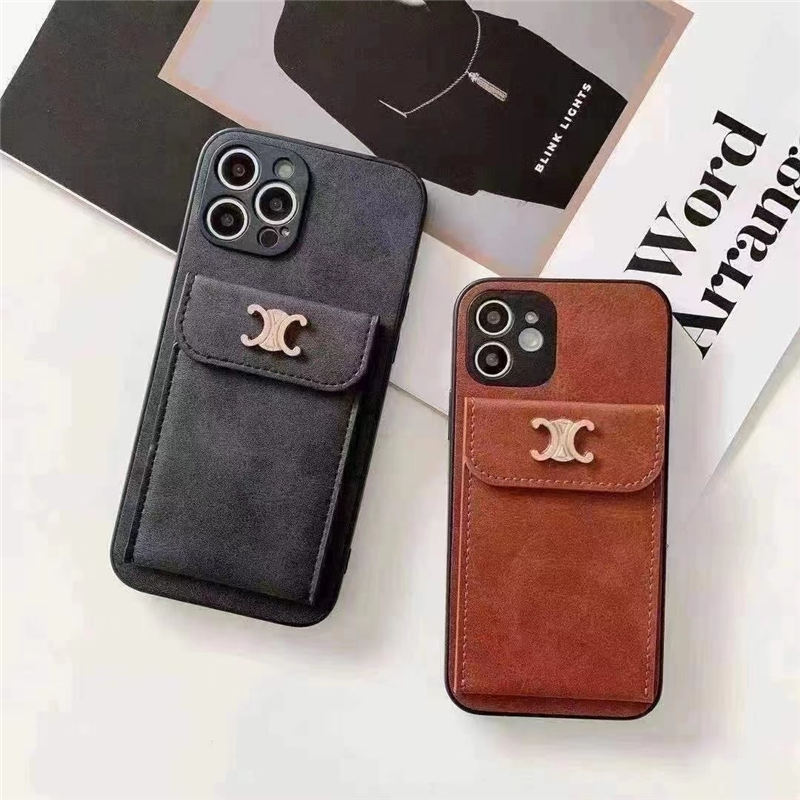 iphone17/17pro ケース 大人 可愛い celine アイフォン16/15pro max カバー カード収納 セリーヌ風 iphone14pro max ケース 韓国風 シンプル iphone13 携帯ケース ブランドコピー