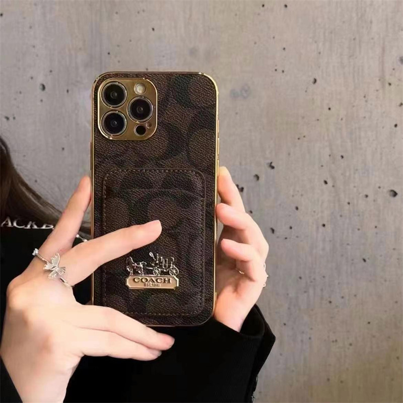 coach スマホケース カード入れ iphone17/17pro ケース コーチ iphone16/16promax ケース カード 収納 ブランド iphone15/14/13 ケース ブランド 人気 iphone ケース かわいい