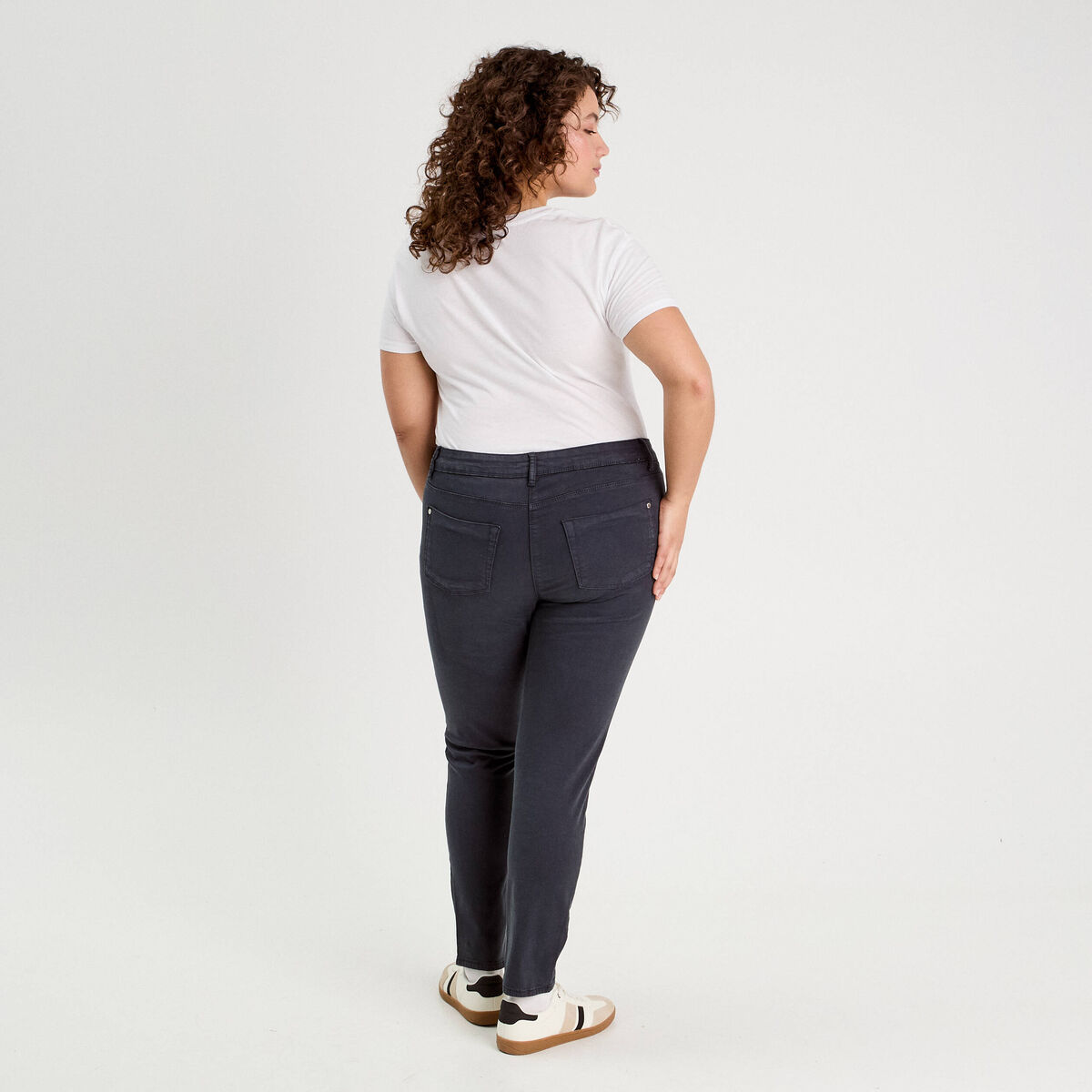 Jeans slim 5 poches bleu marine femme