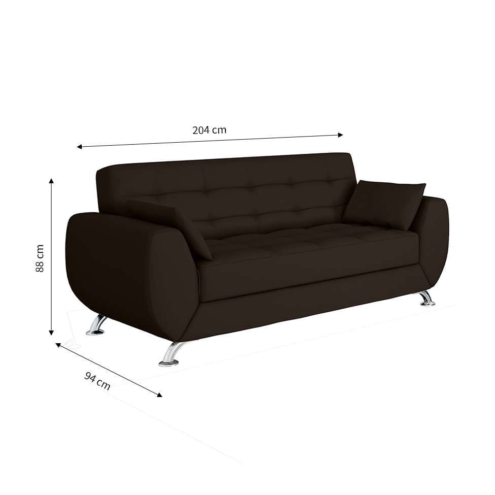 Sofás 3 Lugares Larissa Café em Promoção | Ofertas na Americanas