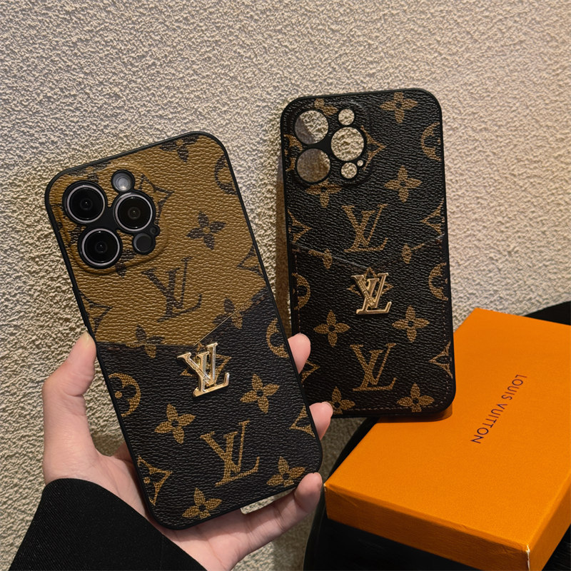 iphone17ケース ヴィトン風 ルイヴィトン iphone16/15proケース 背面収納 iphoneケース おそろい iphone14/13ケース ハイブランド スマホケース カップル ブランド コピー