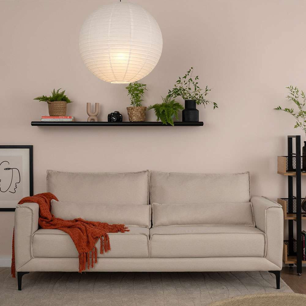 Sofá 3 Lugares Versatti Linho Bege 210 cm em Promoção | Ofertas na Americanas