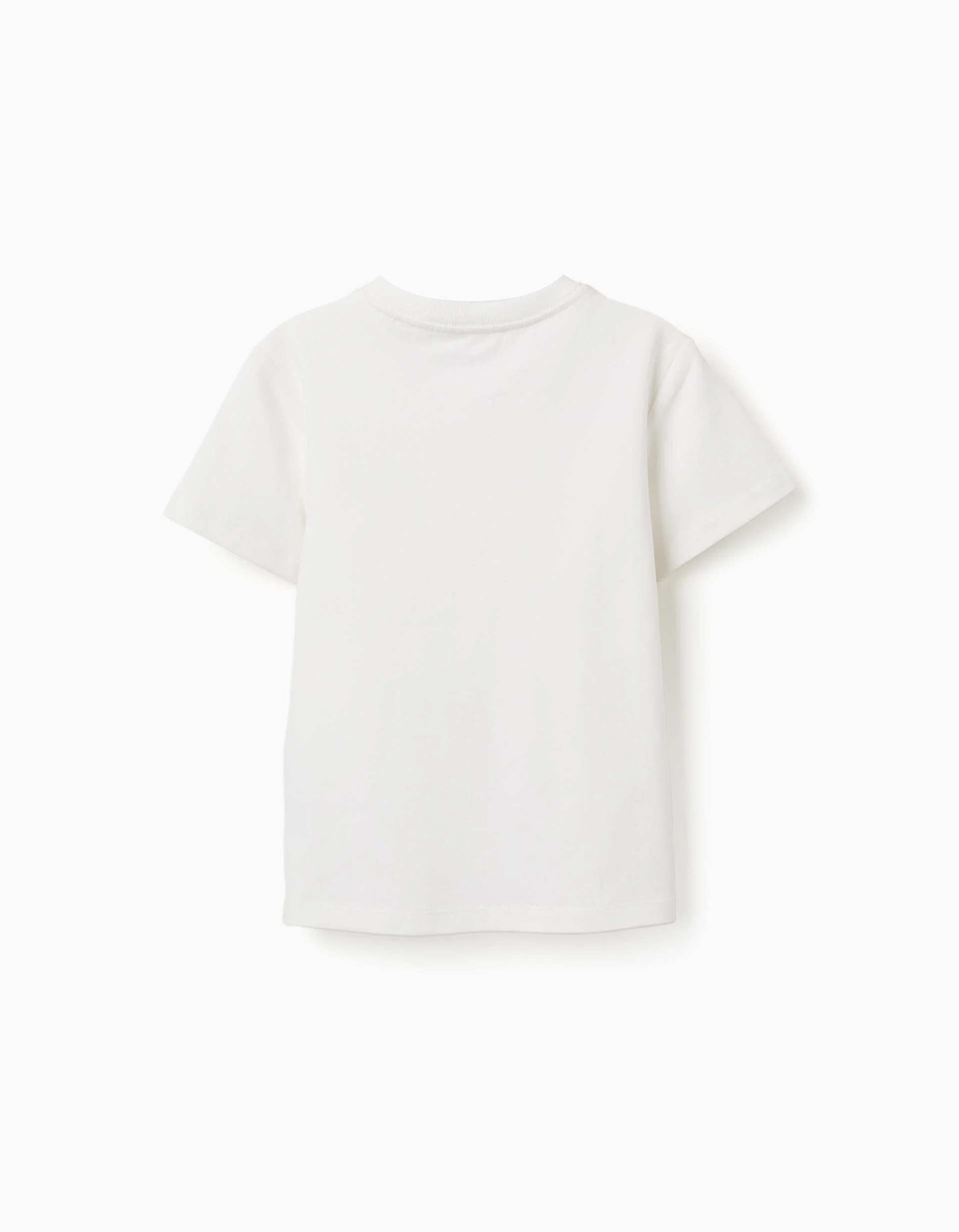 Cotton piqué T-shirt with pocket for boys, white
