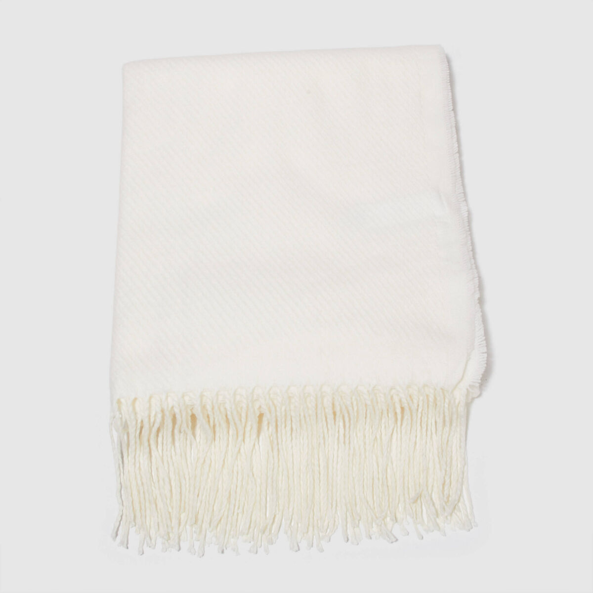 écharpe à franges ecru femme