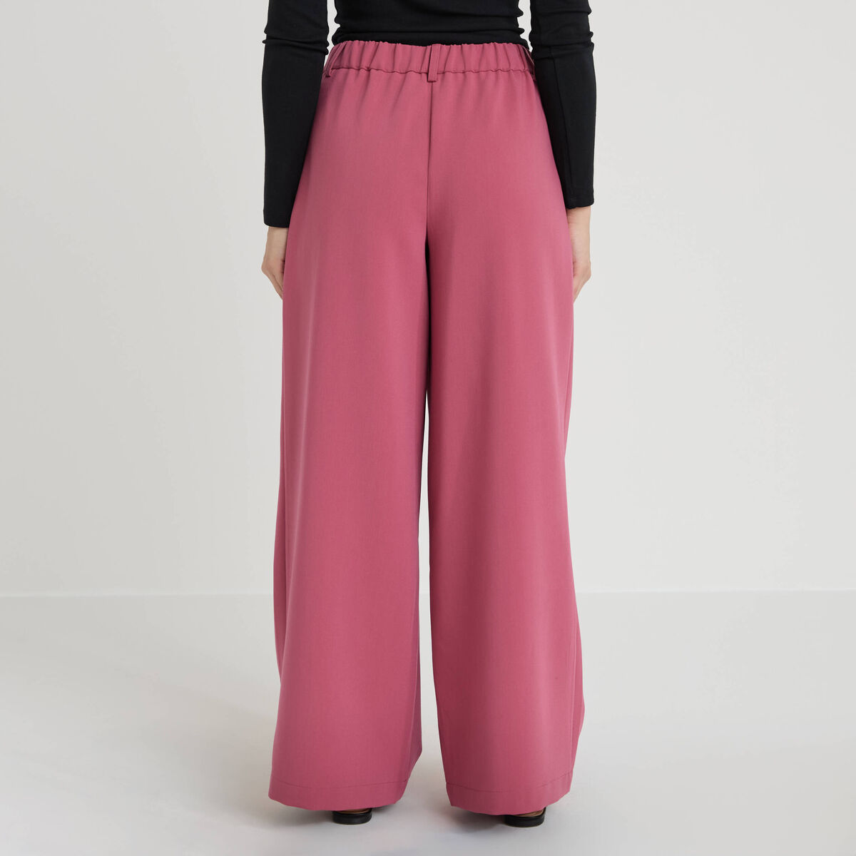 Pantalon fluide vieux rose femme