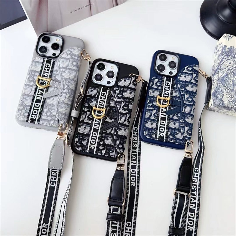 dior iphone17 ケース スマホショルダー ディオール iphone16pro/15/14 ショルダー ケース ブランド iphone13/12pro max ケース ハイブランド スマホケース 斜めがけ おしゃれ
