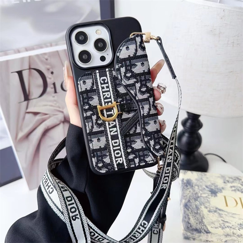 dior iphone17 ケース スマホショルダー ディオール iphone16pro/15/14 ショルダー ケース ブランド iphone13/12pro max ケース ハイブランド スマホケース 斜めがけ おしゃれ