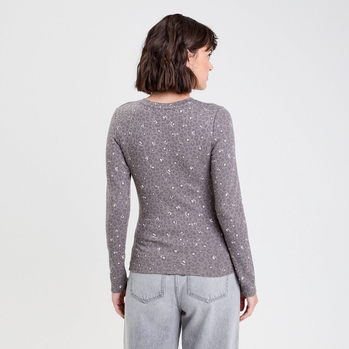 T-shirt manches longues gris foncé femme