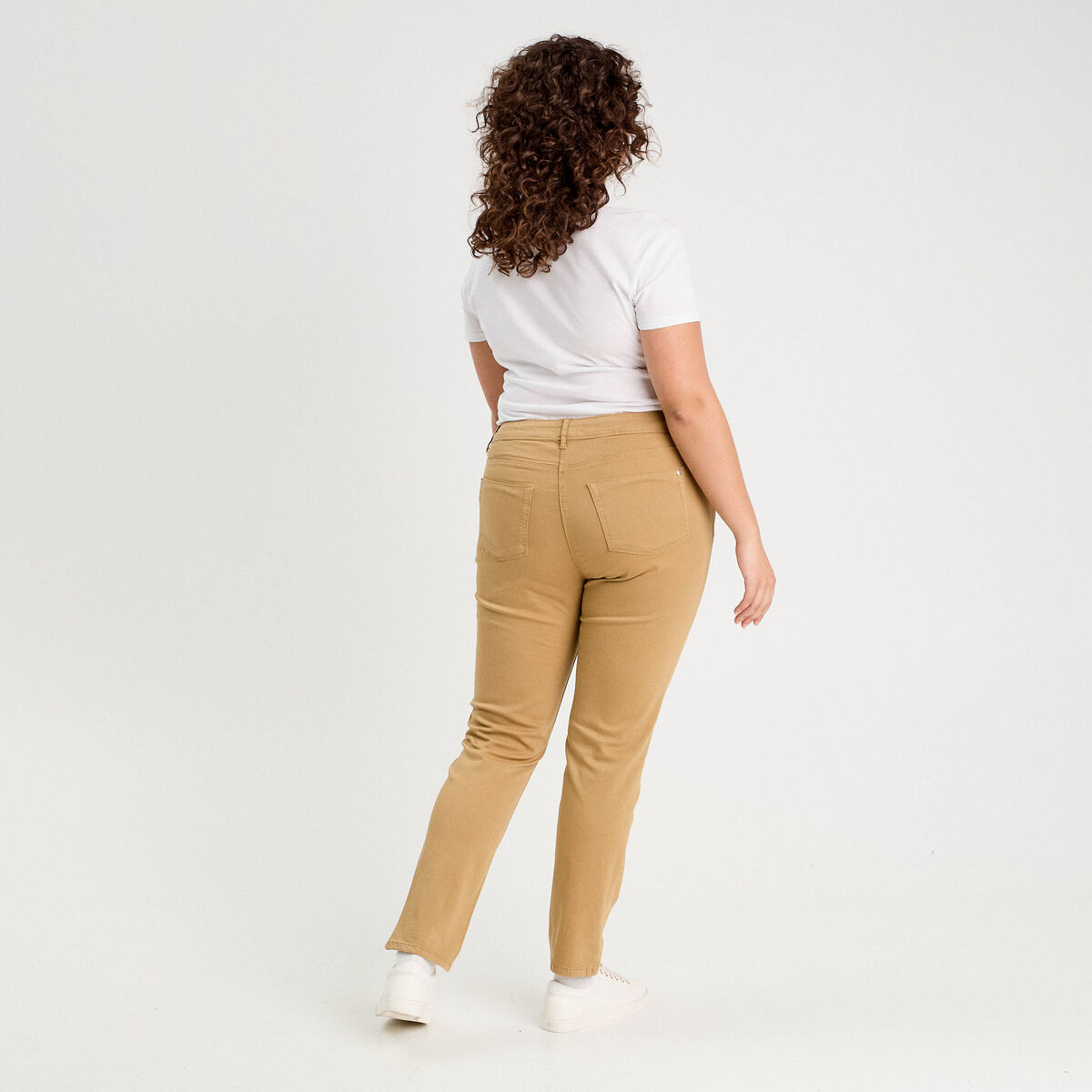 Jeans slim 5 poches camel femme