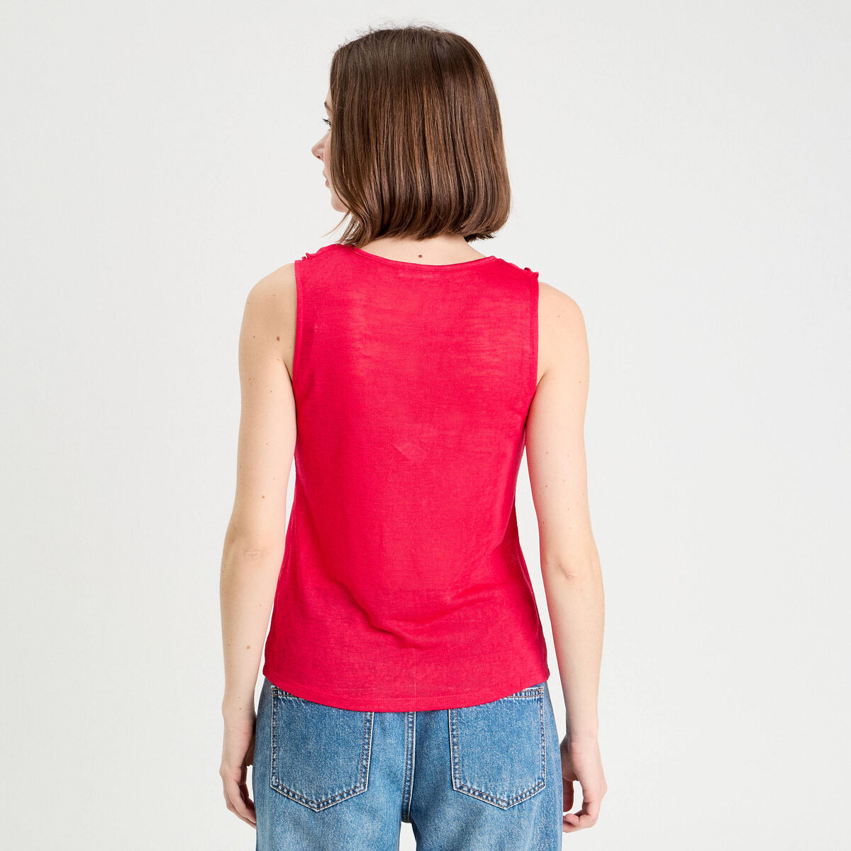 Débardeur sans manches rose vif femme