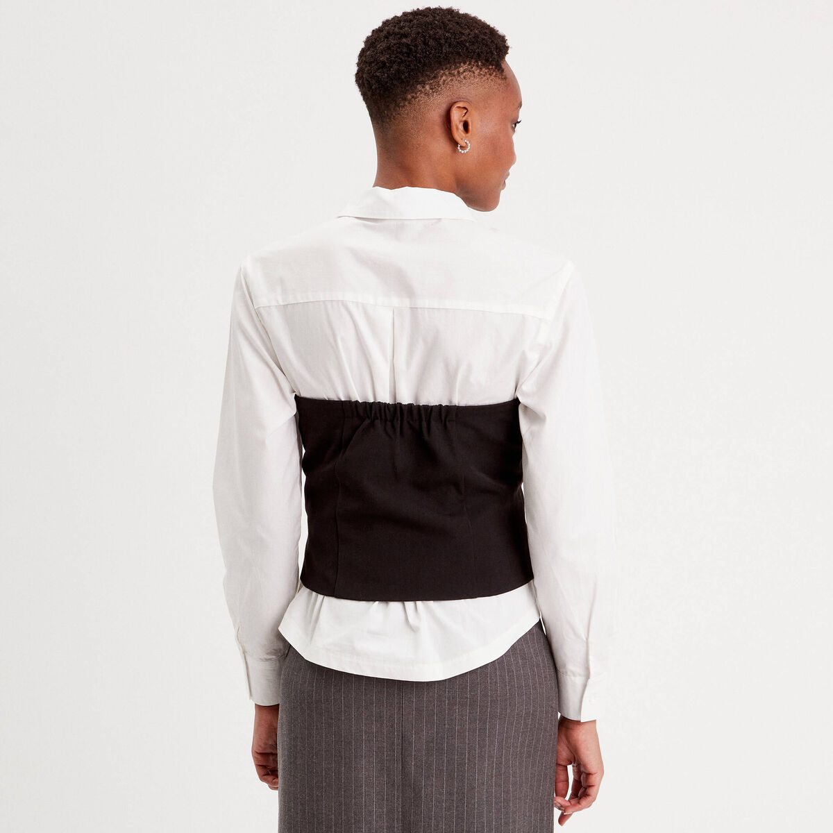 Bustier avec boutons noir femme