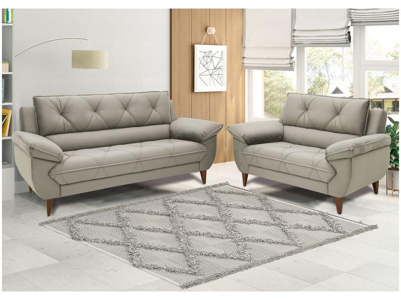 Conjunto de Sofás 2 e 3 Lugares Malbec Linoforte