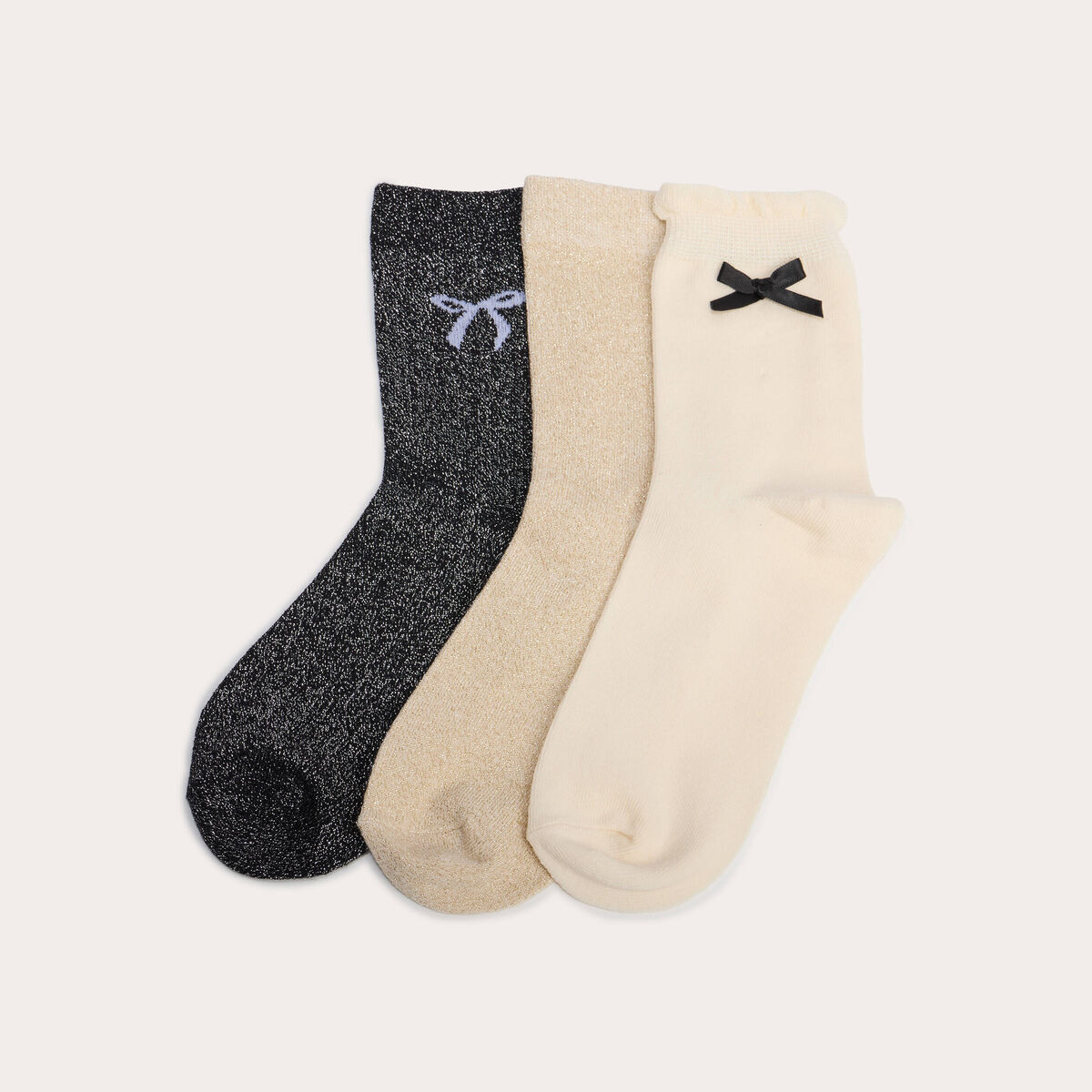 Lot de 3 paires de chaussettes noir femme
