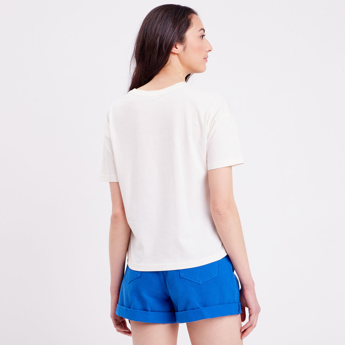 T-shirt manches courtes ecru femme