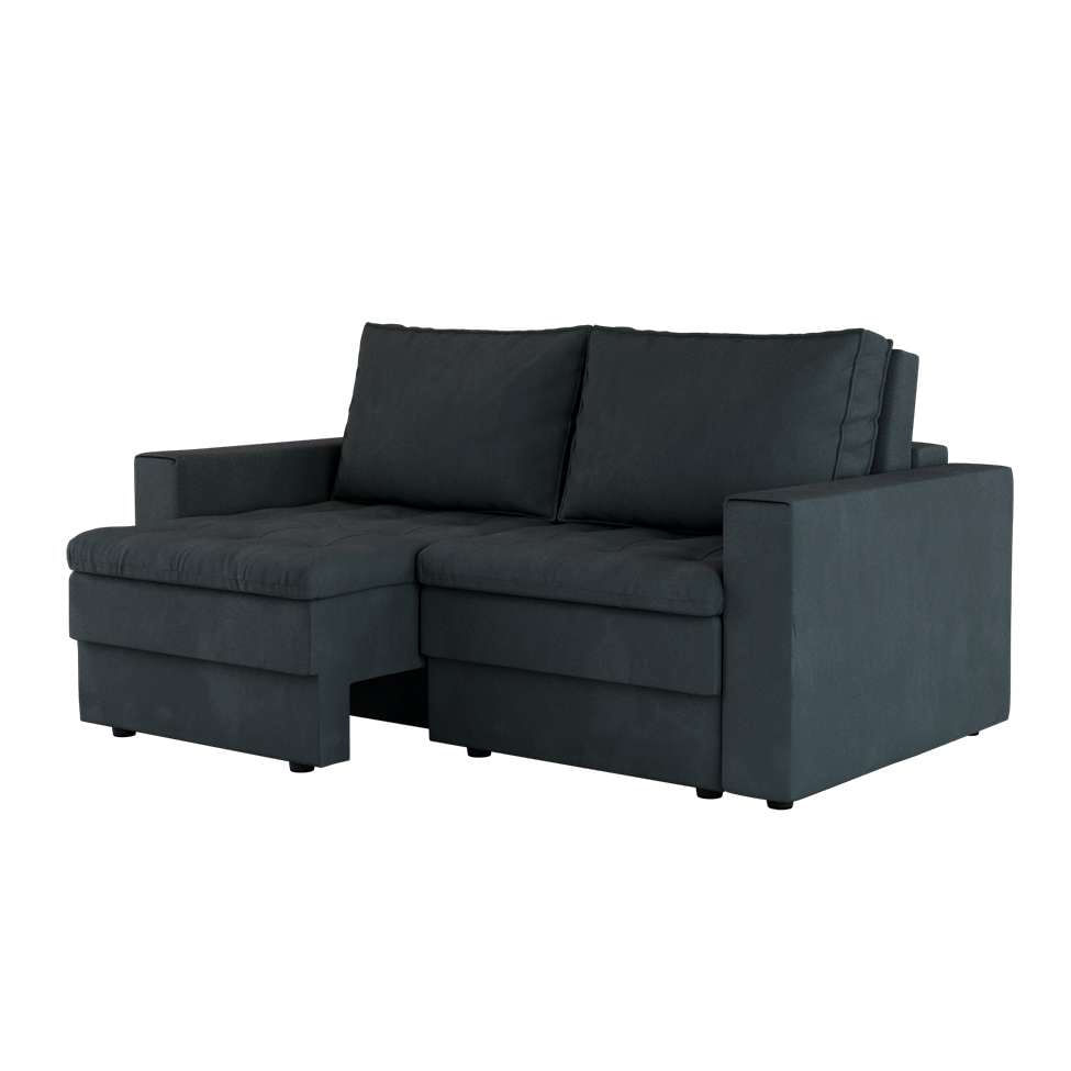 Sofá 3 Lugares Retrátil Berna Suede Grafite 180 cm em Promoção | Ofertas na Americanas