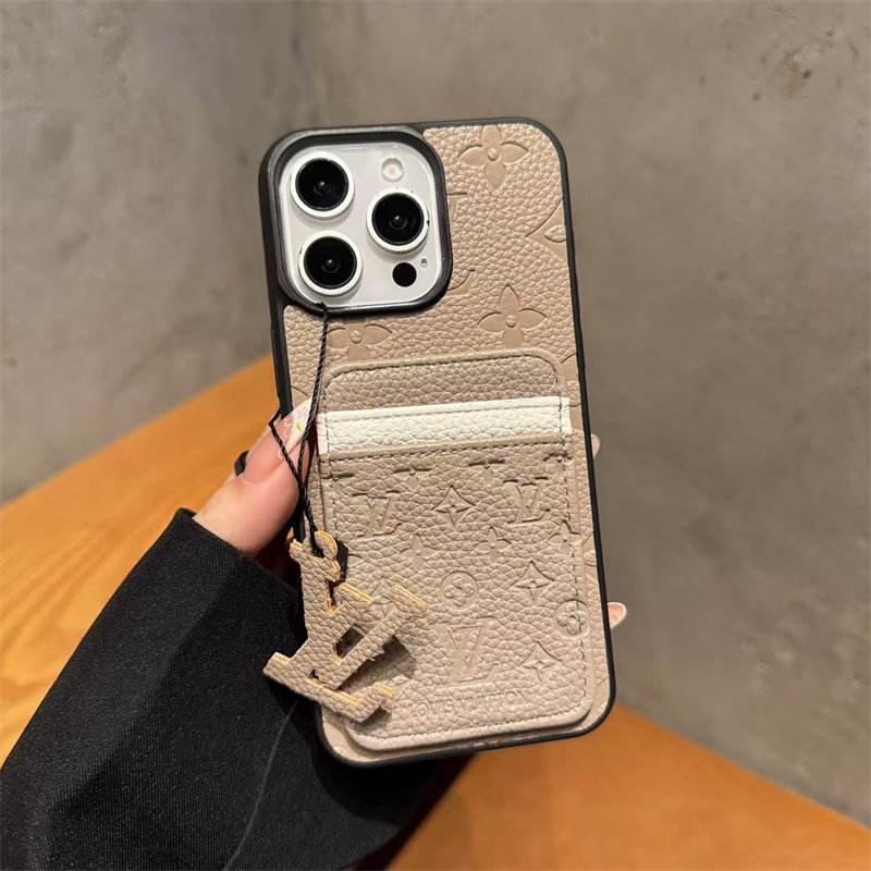 ルイ ヴィトン スマホケース iphone17pro カード 入れ 付き iphone ケース 型押し iphone17 ケース ハイ ブランド iphone ケース 背面 収納 iphone16pro/15/14 ケース 人気 ブランド 女性 50 代