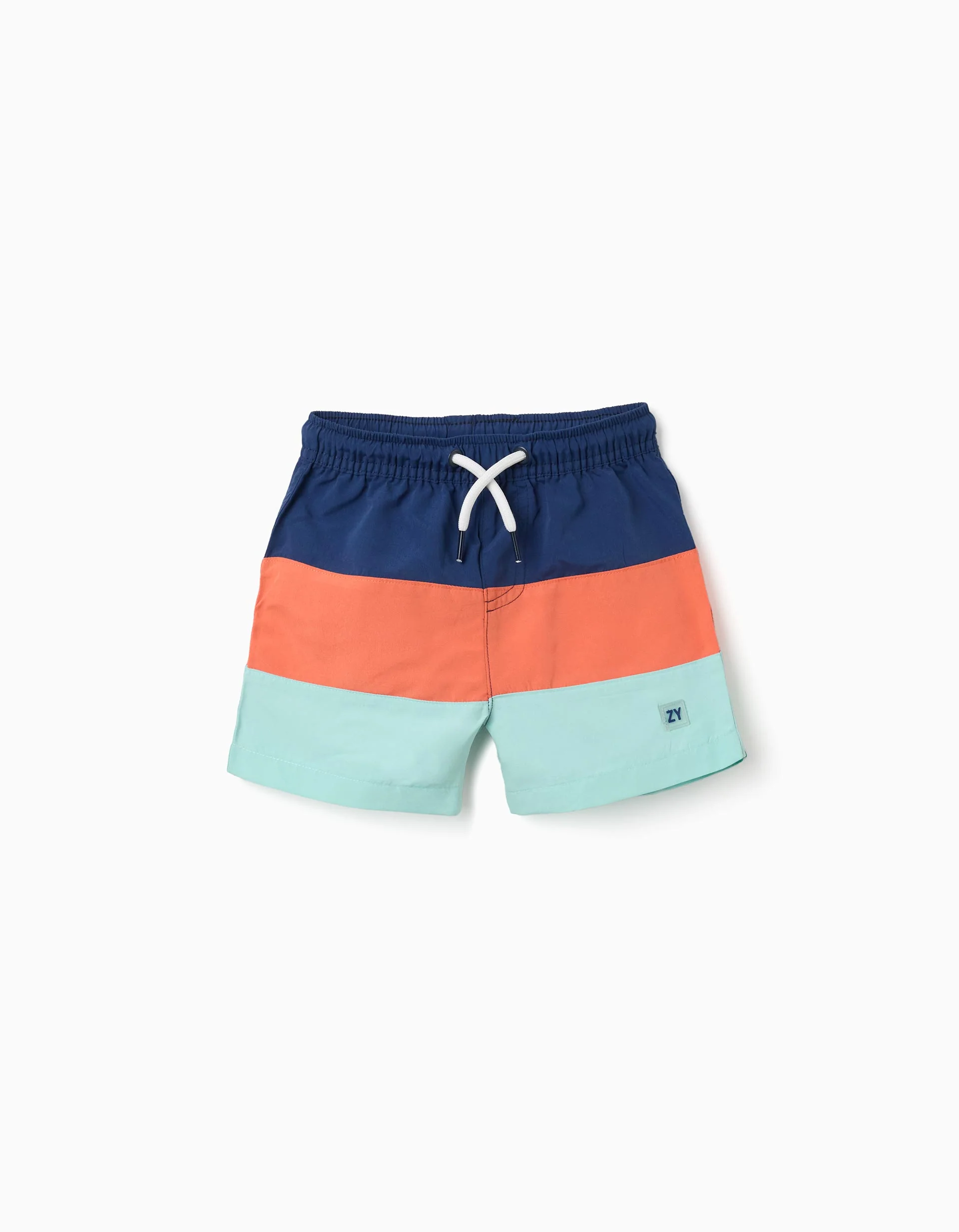 Swim shorts with colour block and drawstring for baby boys, multicolour