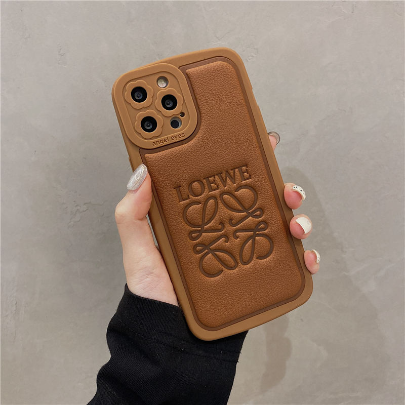 ロエベ スマホケース 革 おしゃれ iphone16 16proケース loeweアナグラム iphone15pro max/14/13 ケース カップル おそろい アイフォンテン iphonexsケース 安い 可愛い