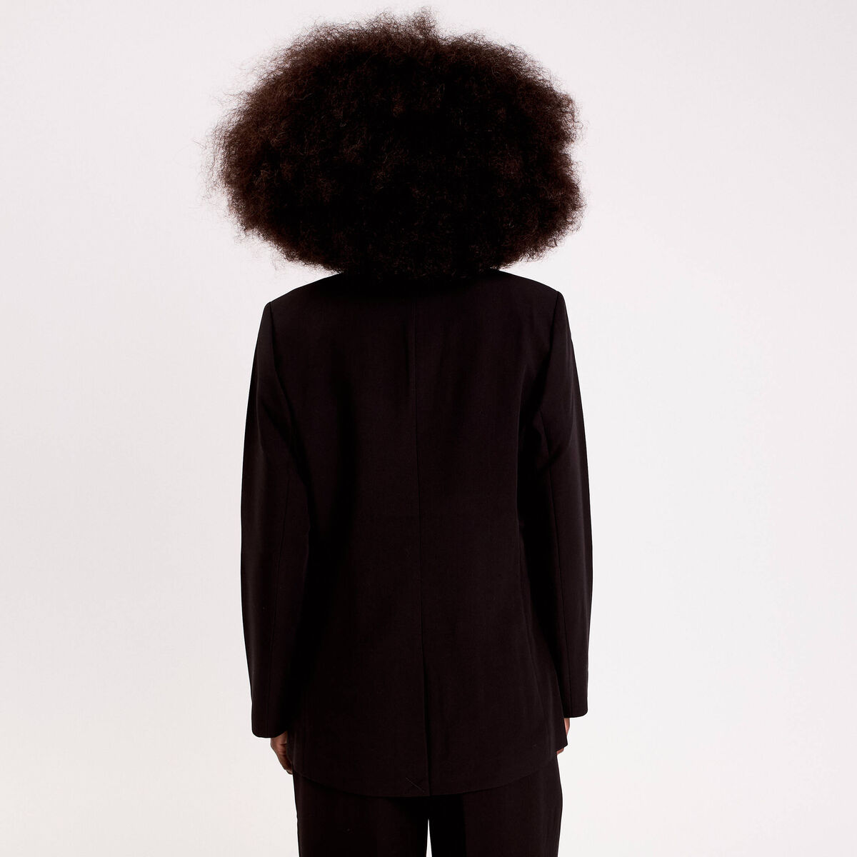 Veste col tailleur manches longues noir femme