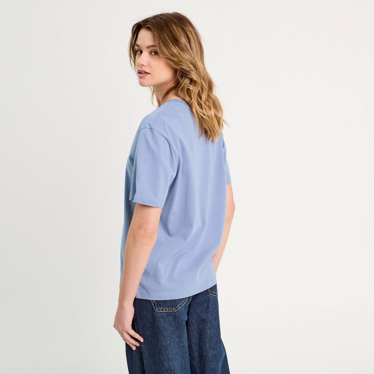 T-shirt manches courtes bleu gris femme