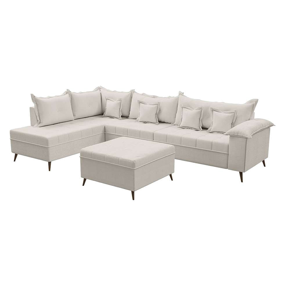 Sofá de Canto Cancun Linho Natural em Promoção | Ofertas na Americanas