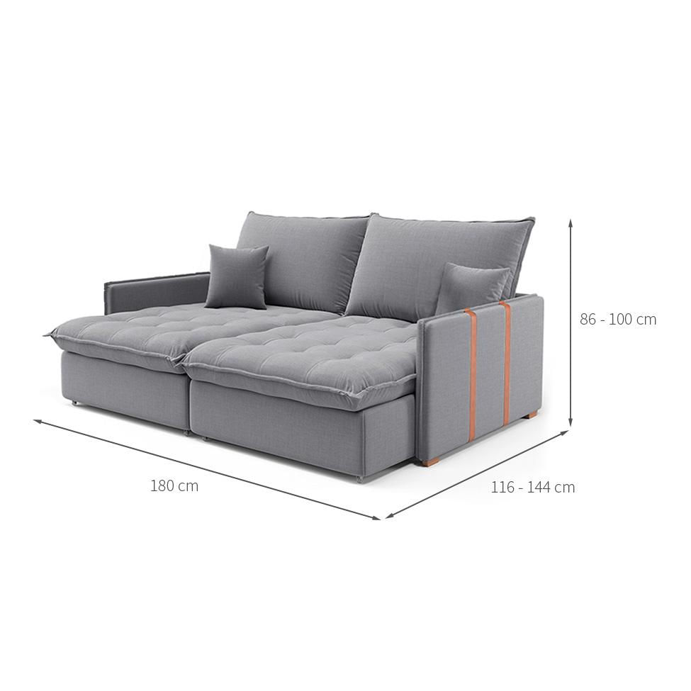 Sofá Retrátil Sem Caixa 3 lugares Solomons Linho Cinza 180 cm em Promoção | Ofertas na Americanas