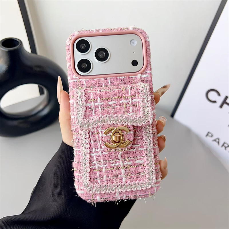 シャネル ツイード iphone17/17pro ケース CHANEL iphone16/16proケース ブランド レディース iphone15/14promaxケース ハイ ブランド iphoneケース ブランド かわいい スマホケース カード 入れ 背面
