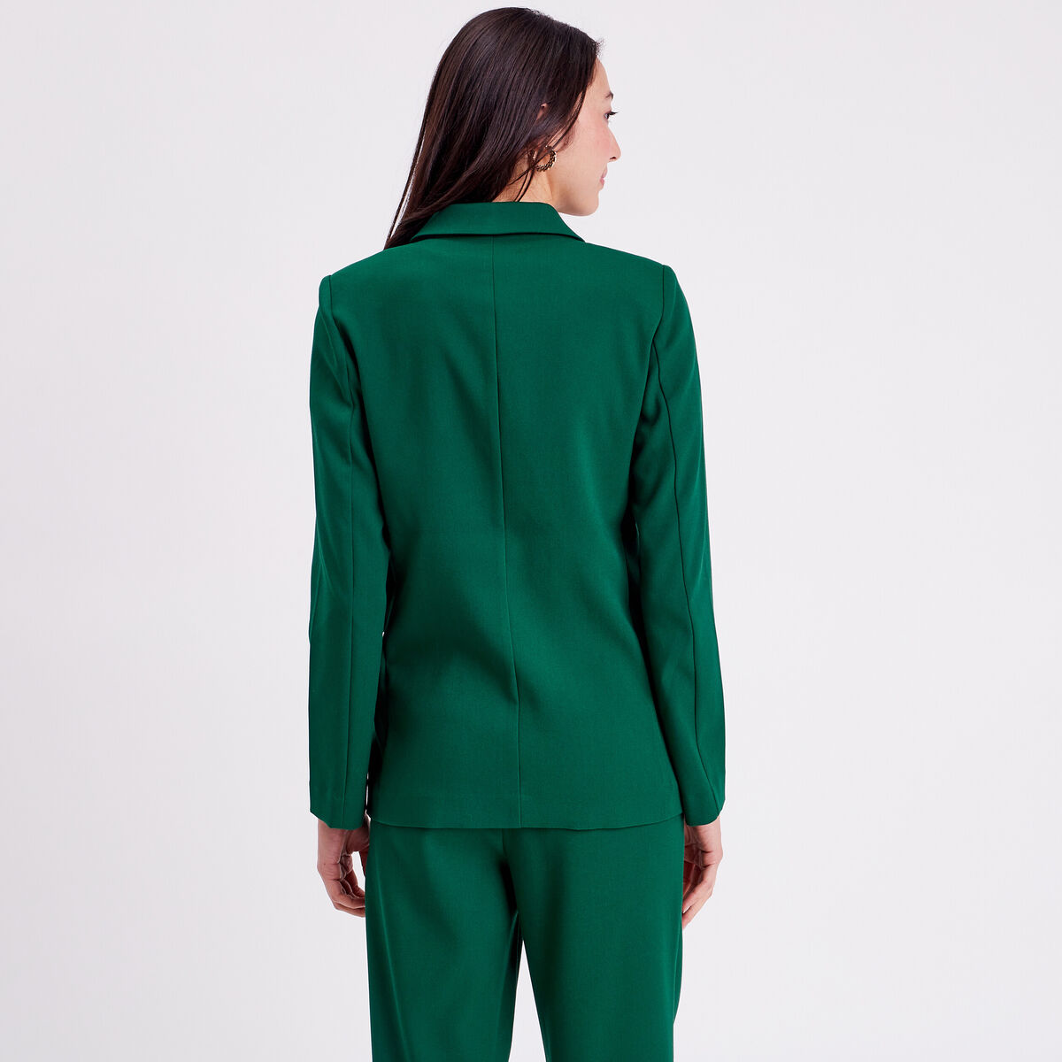 Veste esprit blazer droite vert foncé femme