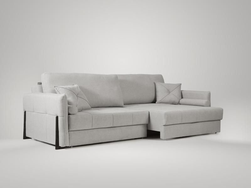 Sofá Orfeu 2,50m sem Caixa, Retrátil e Reclinável Linho Premium Cinza - Netsofas