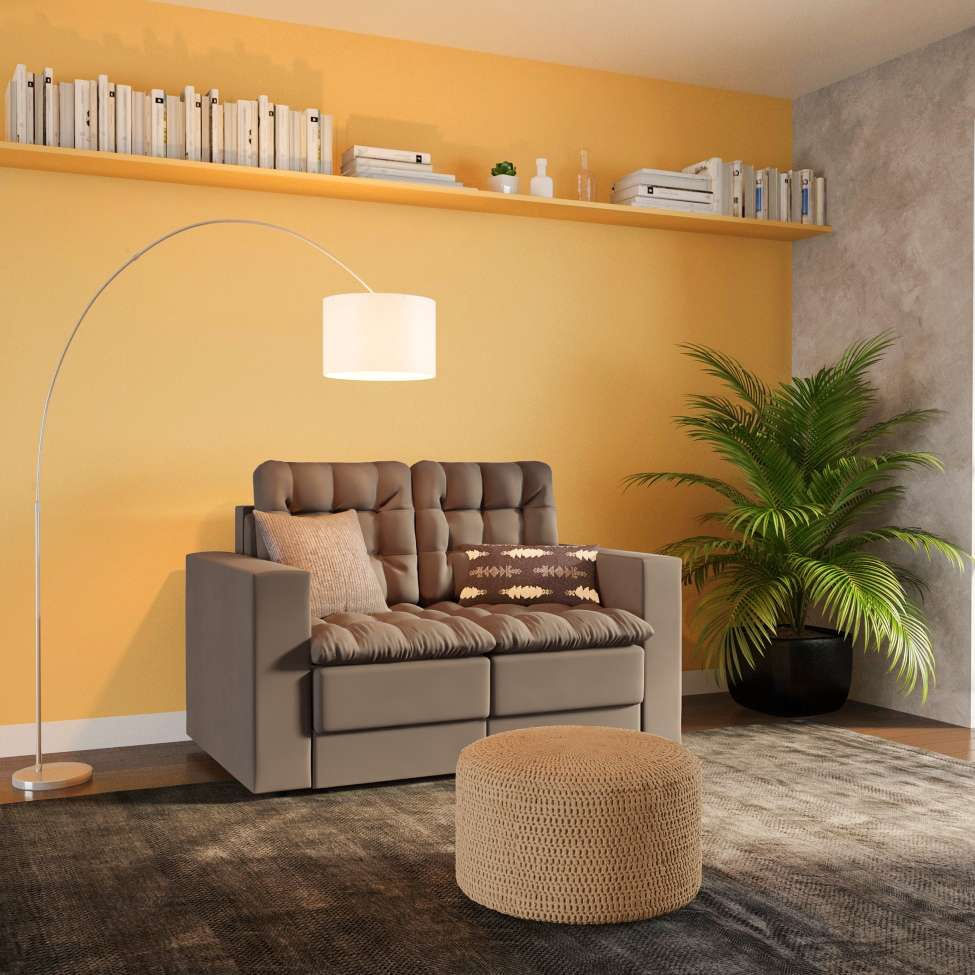 Sofá 2 Lugares Retrátil Paderborn Suede Bege 140 cm em Promoção | Ofertas na Americanas