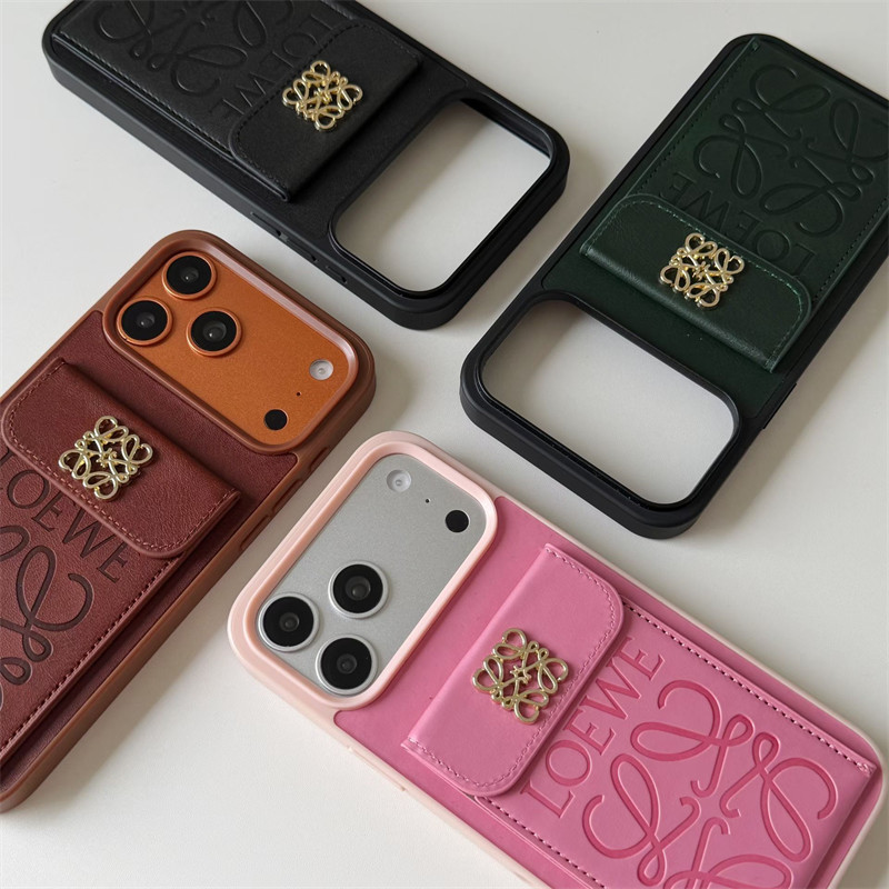 ロエベ アイフォン17/17プロ ケース ハイブランド iphone16/16pro ケース アナグラム loewe iphone15/15pro ケース iphone ケース カード ケース 付き iphone カバー ブランド