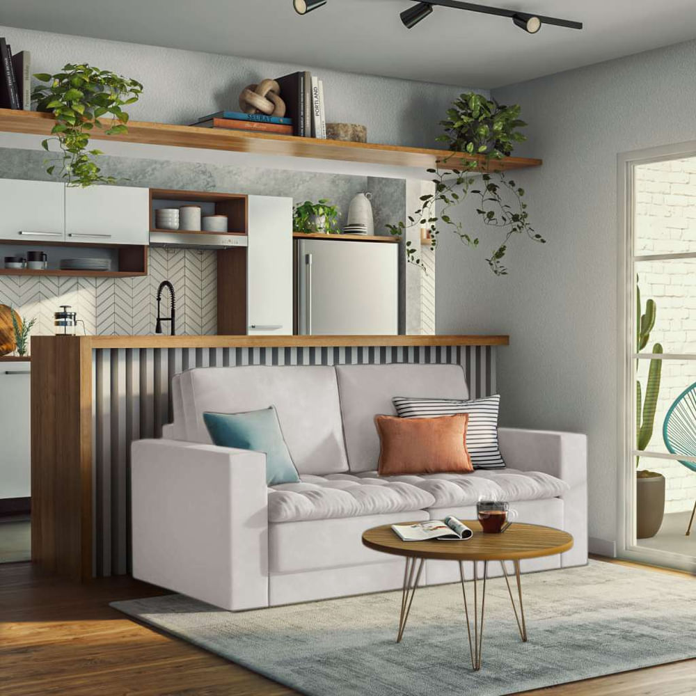 Sofá 3 Lugares Retrátil Lancy Linho Cru 180 cm em Promoção | Ofertas na Americanas