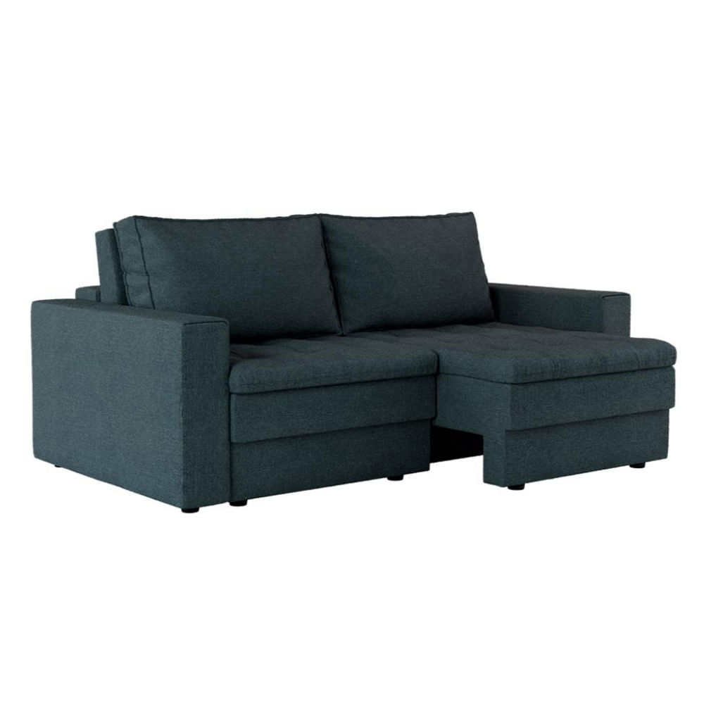 Sofá 3 Lugares Retrátil Berna Linho Grafite 210 cm