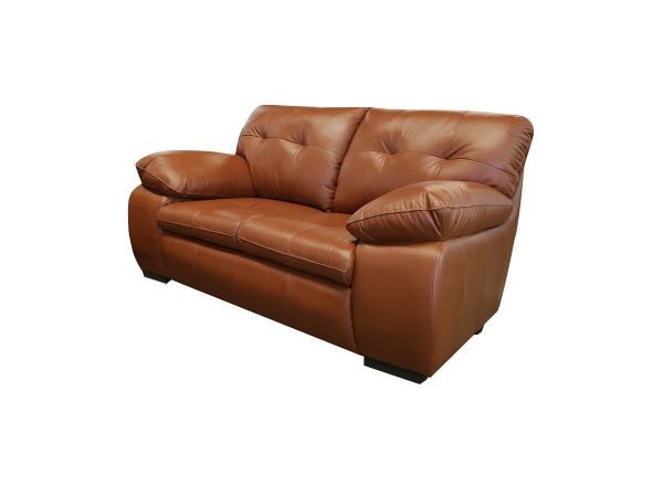 Sofá de Couro Marselha 2 Lugares - Conhaque com Brilho
