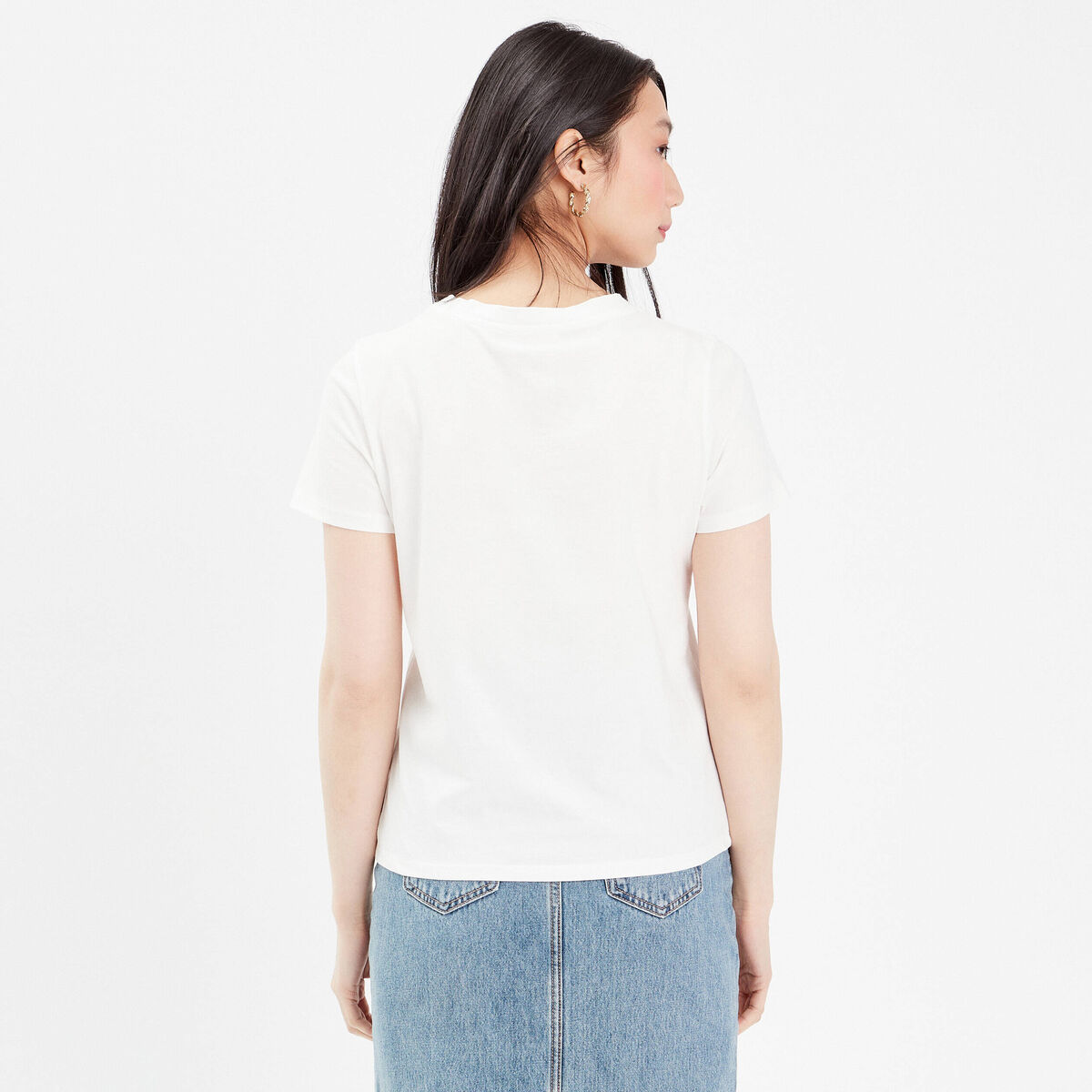 T-shirt manches courtes blanc femme