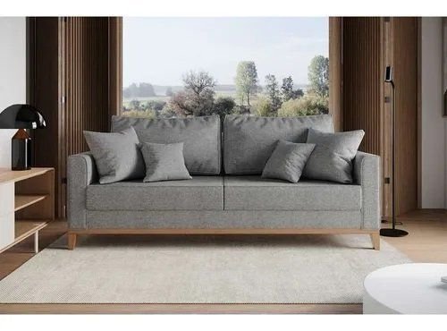 Sofa Benny 3 Lugares Deccor Linho Cinza