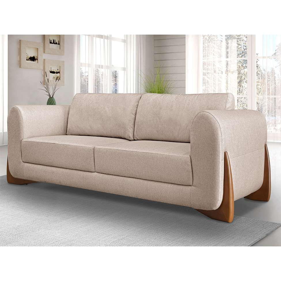 Sofá 2 Lugares Yves Linho Rústico Areia em Promoção | Ofertas na Americanas