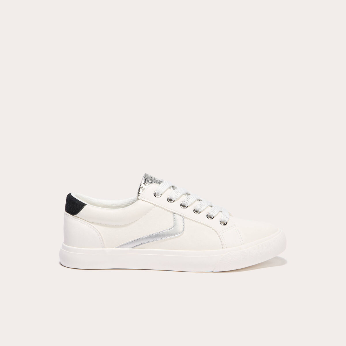 Sneakers plates ecru femme