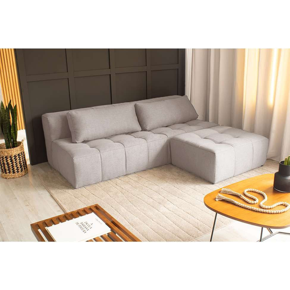 Sofá Modular 3 Lugares com Puff Soho Linho Cru em Promoção | Ofertas na Americanas