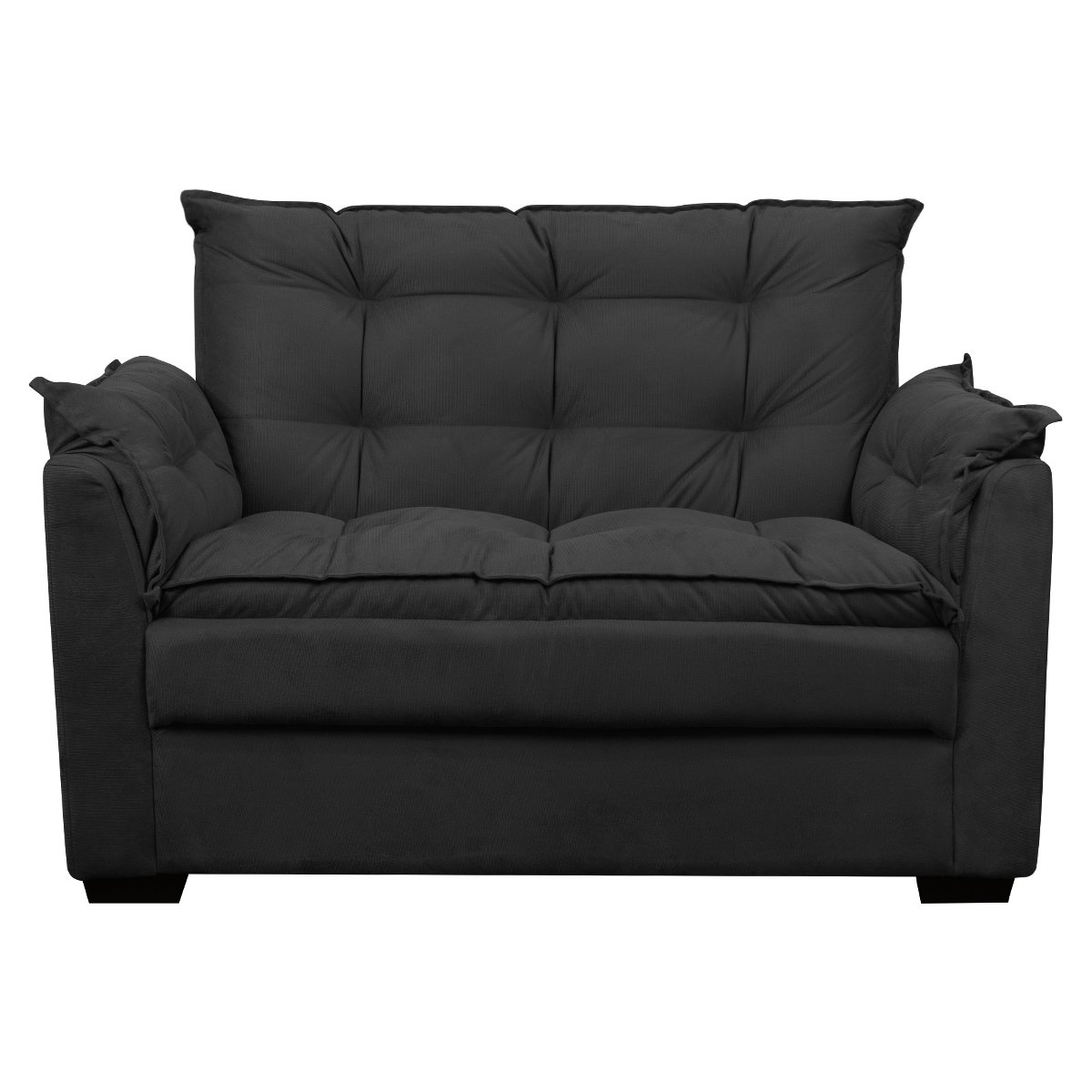 Sofá 2 Lugares Pequeno Confortável 1,40 Mts Alice Amo Móveis:preto