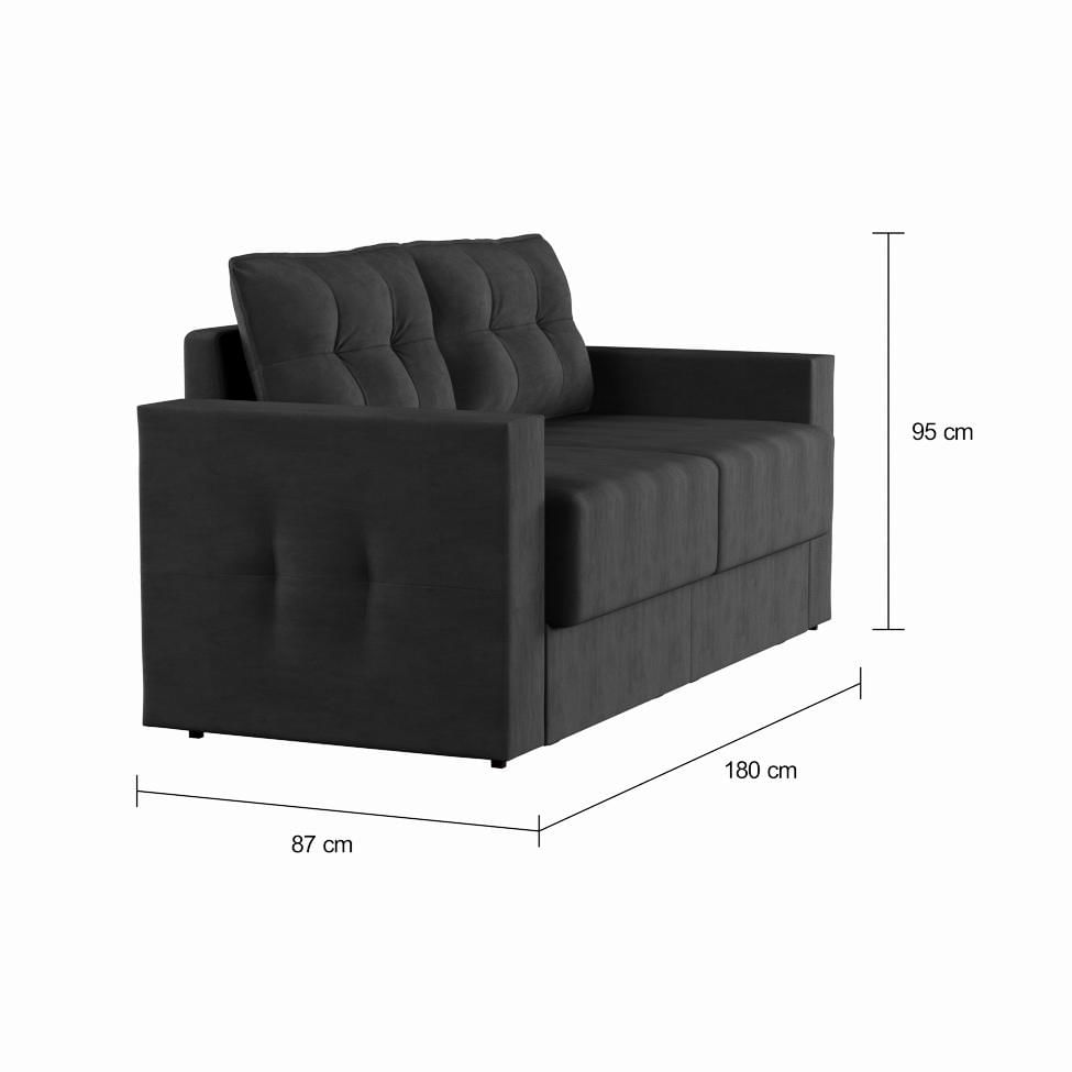 Sofá 3 Lugares Retrátil Essen Suede Grafite 180 cm em Promoção | Ofertas na Americanas