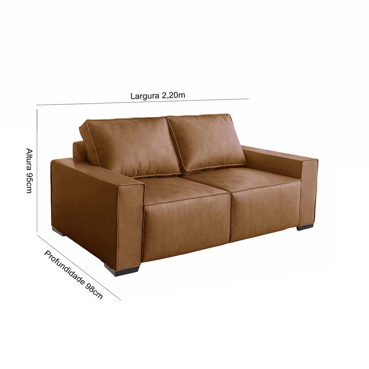 Sofá Istambul 3 Lugares 2,20cm (courano) - de Casa Décor e Estofados.