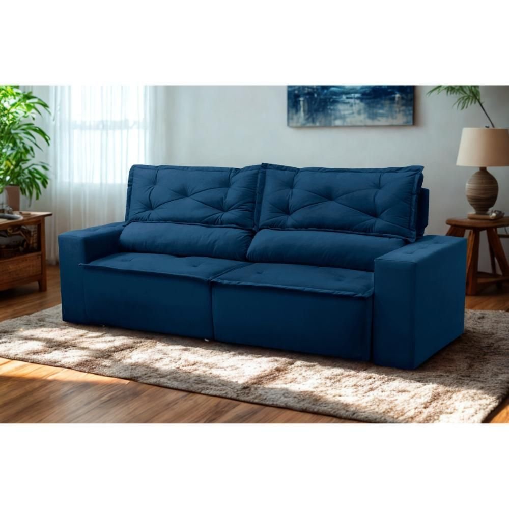 Sofá Retrátil e Reclinável 2 Lugares com Molas 1,50m Lima Suede Mirra Decor