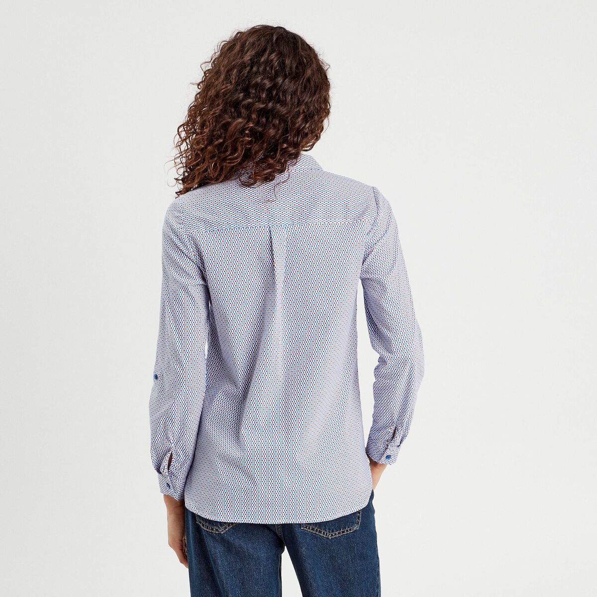 Blouse manches longues bleu femme